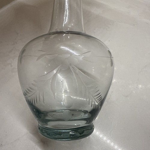 Etched Fine Bud Vase Small 7.5” Tall - Picture 3 of 11