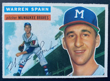 1956 Topps WARREN SPAHN #10 Gray Back  VERY NICE!  MILWAUKEE BRAVES  @D1