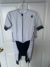 DeSoto Men's Riviera Flisuit Sleeved Triathlon/Tri Suit - White/Grey - Small