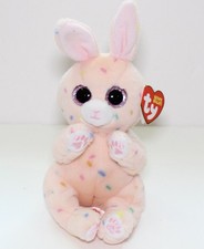 Ty Beanie Bellies Peaches Easter Bunny Rabbit  Plush Stuffed Animal Toy 6” NEW