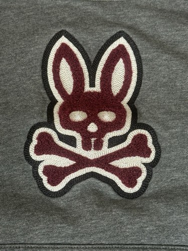Kids Psycho Bunny Hoodie - Big Logo - Gray - Size Youth M - Picture 6 of 8