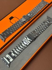 Watch Hermes Style Satine Grand H Band For Apple Watch Series Ultra 2 40-49mm
