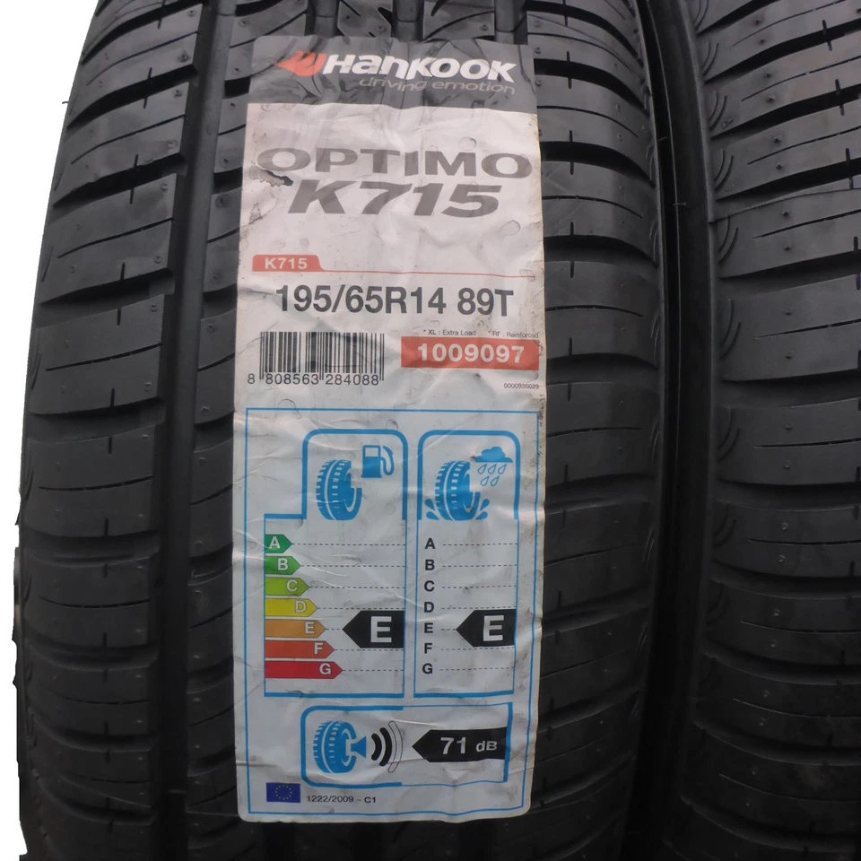 4 x HANKOOK 195/65 R14 89T Optimo K715 Sommerreifen 2017 UNGEBRAUCHTE - Bild 2 von 4