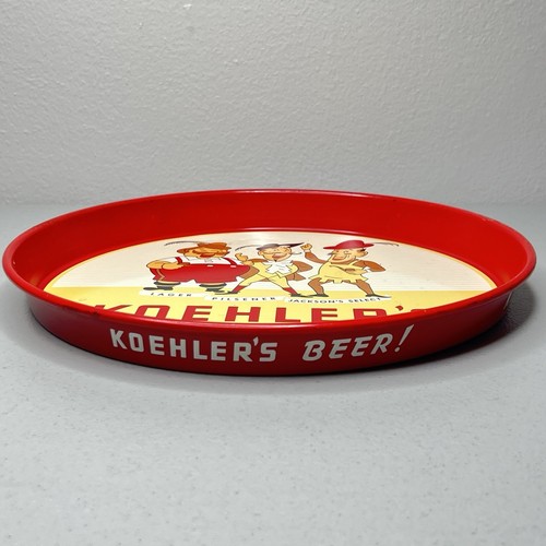 KOEHLER BEER, The Erie Brewing Company Erie, PA Metal Serving Tray Vintage CANCO - Picture 4 of 9