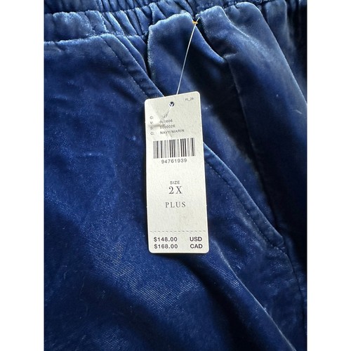 NWT Anthropologie Blue Velvet Wide Leg Pants size 2X - Picture 10 of 14