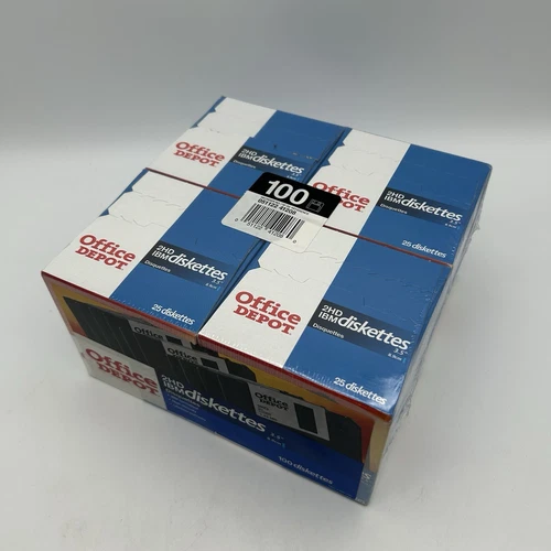 Office Depot 2HD IBM 3.5" Diskettes Box of 100 Sealed New Made in USA