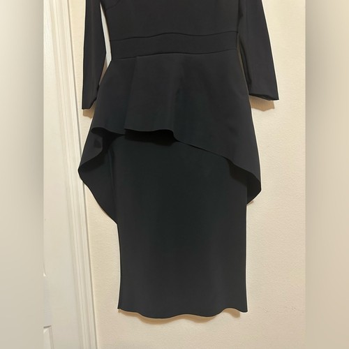 Chiara Boni schwarz Schößchen Kleid Gr. 8 strukturelle Kapsel Garderobe formell Italien - Bild 3 von 14