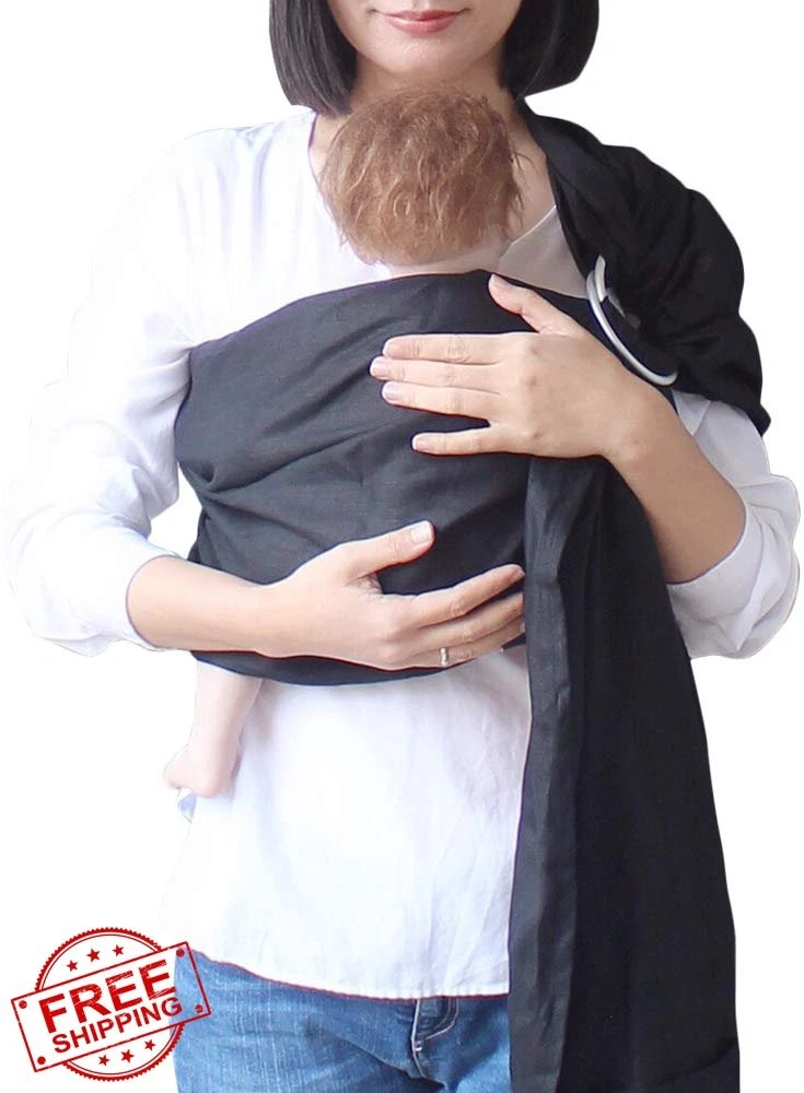 Vlokup Baby Ring Sling Carrier Black