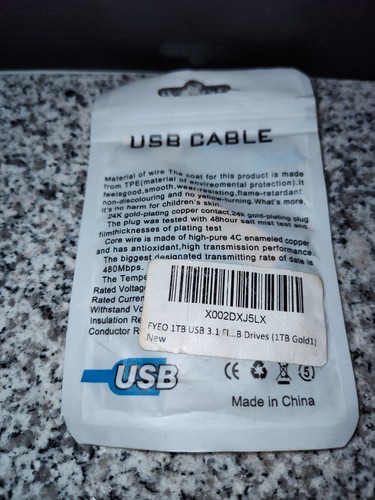 Unidad flash USB 3.1 1 TB dorada memoria de almacenamiento externo - Imagen 4 de 5