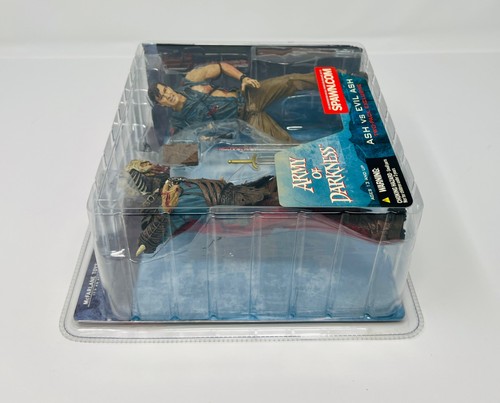 2002 ASH VS EVIL ASH ARMY OF DARKNESS 2-PK ESCLUSIVO MCFARLANE MOVIE MANIACS MOC - Foto 7 di 17