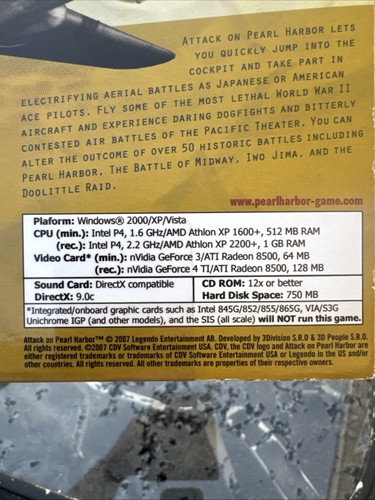 Attack on Pearl Harbor PC Game * Windows 2000/XP/Vista * Brand New & Sealed - Picture 3 of 4