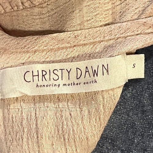 Christy Dawn Jessa Maxikleid mit Rüschen Haferstreifen hellbraun - Bild 2 von 9