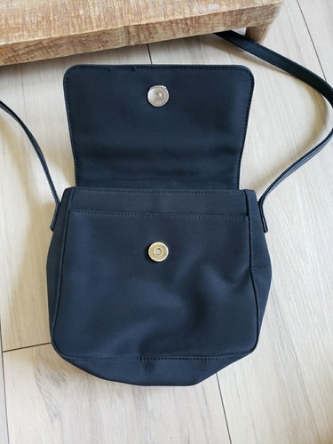 VTG Nine West Purse Nylon Crossbody Small Black Mini Y2K Bag Minimalist Ashley - Picture 6 of 8