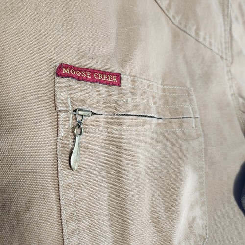 Vintage Chore Jacket Men Large Barn Coat Canvas Flannel Lined Corduroy Collar - Picture 3 of 8