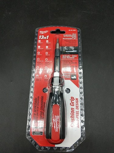 Milwaukee 48-22-2881 -  13-in0 Cushion Grip Screwdriver with Schrader Bit - new - Picture 1 of 2
