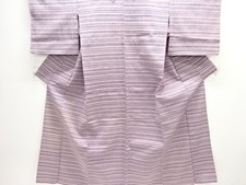 7520351: JAPANESE KIMONO / ANTIQUE HITOE KIMONO / SILK / WOVEN STRIPE