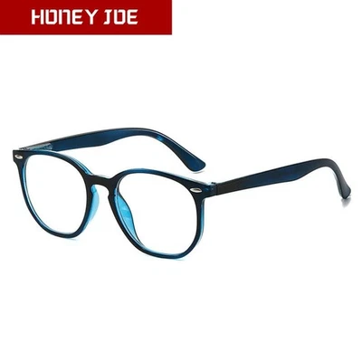 HONEY JOE Retro Oval Anti Blue Light Reading Glasses Men Large Frame Presbyopia +1.0~+4.0