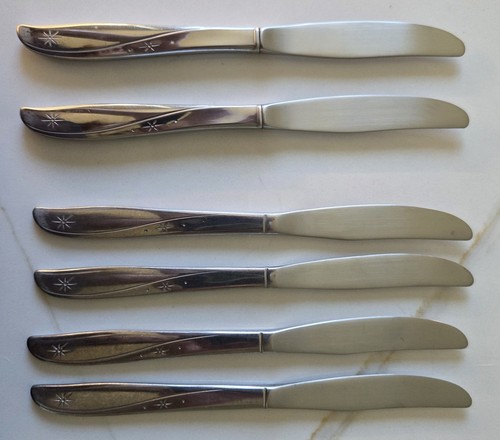 Lote de 6 cuchillos de mantequilla vintage Twin Star Atomic de acero inoxidable 8,5" - Imagen 1 de 6