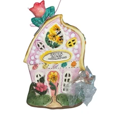 Blue Sky Clayworks EASTER BUNNY HEADQUARTERS Tea Light Candle House 8.75”