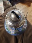 Vintage Blue Floral Kaadan Oil Lamp (no globe) read description — photo 2