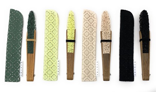 [Nishikawa Shoroku Shoten] Lace, soft material, folding fan, green - Picture 6 of 8