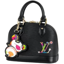 Louis Vuitton Murakami Alma BB Handbag Epi Noir M13670 with Dust Bag #BS191