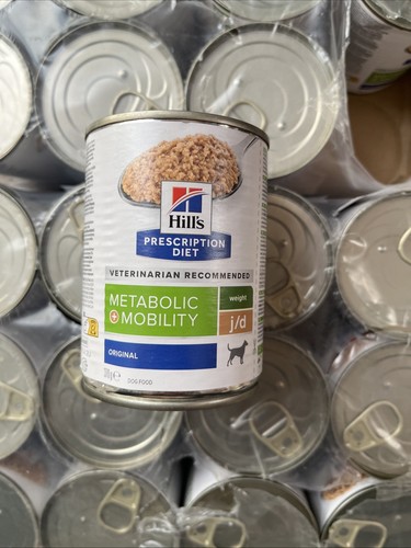 24 x 370g Tins Hills Prescription Metabolic + Mobility j/d Wet Dog Food.Free P&P - Picture 2 of 4