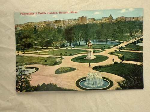 Postal Panorama of Public Garden Boston Massachusetts c1912 - Imagen 1 de 2