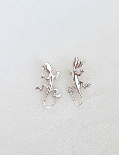 Vintage Sterling Silber Eidechse Gecko Ohrhänger Ohrstecker Nachlass - Bild 2 von 6