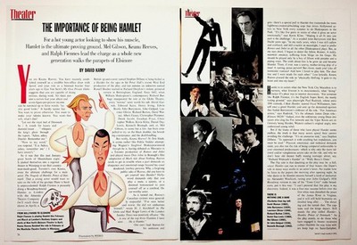 Vanity Fair March 1995 Hamlet Article Mel Gibson Keanu Reeves Ralph Fiennes