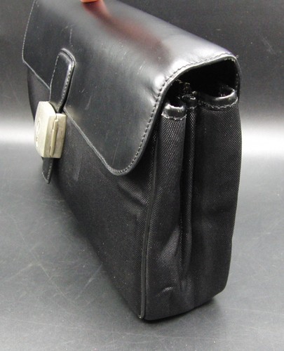 Luxury Dunhill Black Canvas & Leather Document Bag with Lock "No Key" - Picture 7 of 11