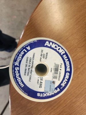 ANCOR MARINE GRADE TINNED COPPER 16 AWG WIRE 100' WHITE 102910 MARINE BOAT