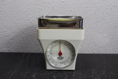 VTG Metrokane The Gourment Weigh Scale No Batteries Needed Stainless Steel Tray - Afbeelding 1 van 8
