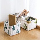  3pcs Cotton and Linen Storage Box Desktop Storage Basket Stationery Cloth