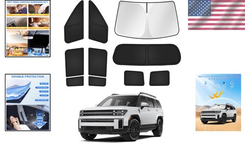 High-Density Reflective Sun Shade Set for Hyundai Santa Fe 2024-2026 (10PCS) - Picture 2 of 8