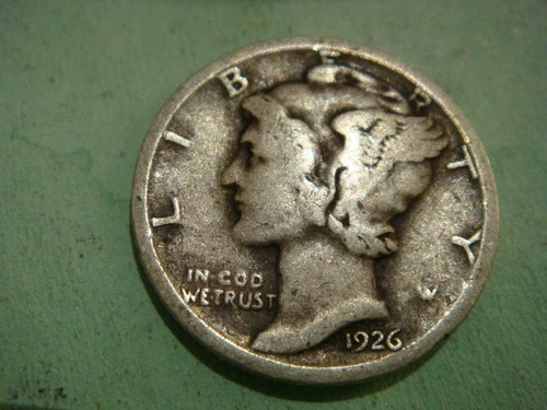 1926 P  Mercury Dime - Good cond album filler , actual coin in photo