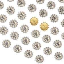 100pcs Sew on Rhinestones, 10mm Flower Claw Crystal Glass, White
