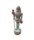 Nutcracker / Santa pastel standing on gingerbread cookie peppermint square new