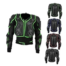 Mens Motorcycle Full Body Armor Jacket Chest Protection 3X-Large Green