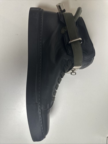 Buscemi Herren 100MM Anthrazit/Oliv/Schwarz Leder High Top Sneaker US 11 EU 44 - Bild 3 von 8