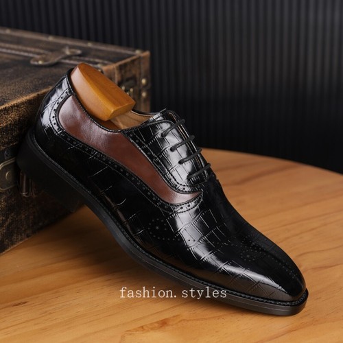 Zapatos formales con cordones para hombre de vestir boda imitación cuero tallados negocios estilo retro - Imagen 2 de 21
