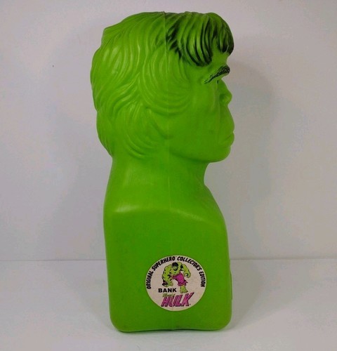 Vintage 1978 Marvel The Incredible Hulk Blowmold Coin Bank 15" - Picture 2 of 9