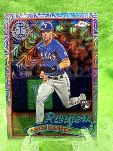 Evan Carter RC - 2024 Topps Series 1 #T89C-21 - 1989 Topps Chrome Silver Pack - Picture 1 of 11