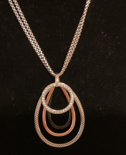 ELEGANT BRIGHTON NWT NEPTUNES RINGS BLACK CONVERTIBLE PENDANT STATEMENT NECKLACE - Picture 15 of 18