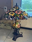 Vintage Tiffany Style Lamp Floral Stained Glass