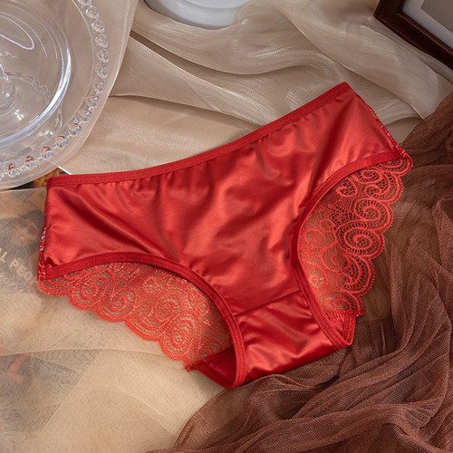 Ladies Lace Satin Silk Briefs Panties Lingerie Seamless Underwear Sexy Knickers - Picture 20 of 21