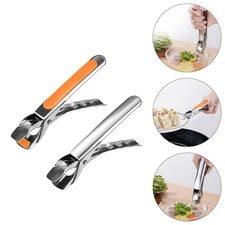Kitchen Stainless Steel Hot Plate Clips 2Pcs Bowl Gripper Clamp