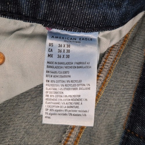 American Eagle Neu mit Etikett Airflex + Slim Jeans Herren 36 (eigentlich 34 x 29") blau Stretch - Bild 9 von 21