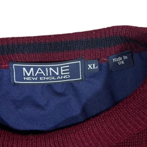 MAINE New England Acrylic Wool Knit Golf Lined Sweater Jumper XL - Picture 3 of 5
