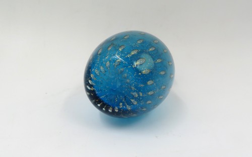 GORGEOUS VINTAGE ITALIAN VENETIAN MURANO BLOWN GLASS W/GOLD FLECKS & STOPPER - Picture 5 of 6